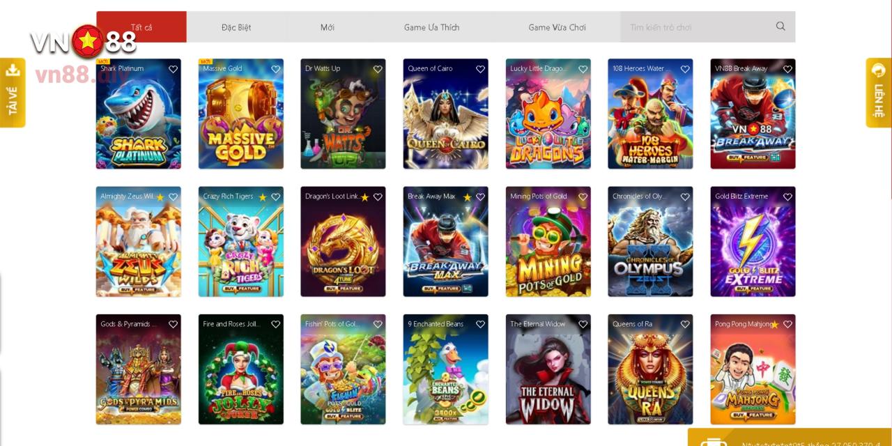 Giới thiệu Sảnh MGS Slots VN88