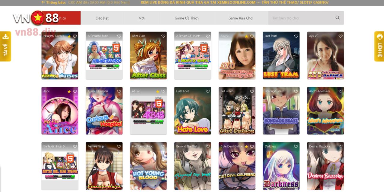 Giới Thiệu Sảnh Sexy Slots Tại Nhà Cái VN88